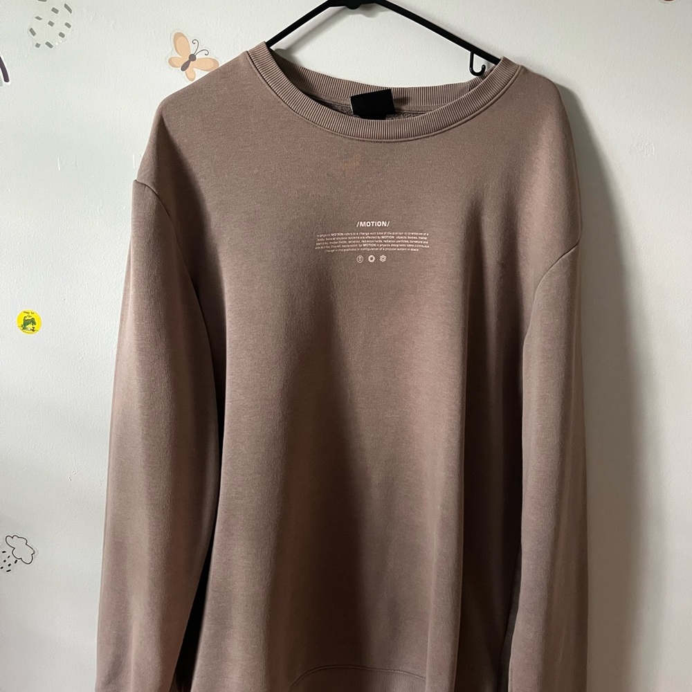 H&M Brown Crewneck Sweater with Ribbed Cuffs